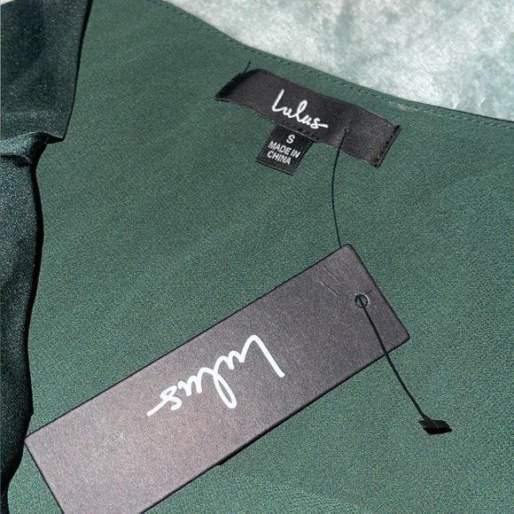 Lulus Emerald Green One-Shoulder Satin Formal Maxi Dress  Small NWT - Picture 6 of 7